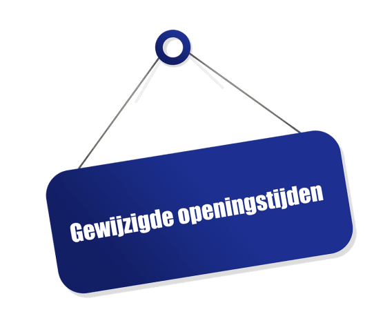 Gewijzigde openingstijden